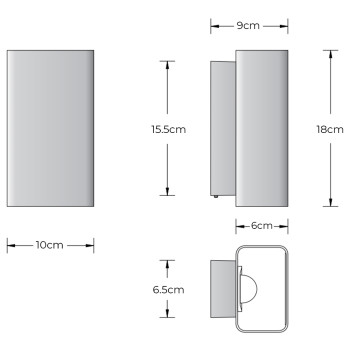 Specification Image for BEGA 50213 LED Wall Light