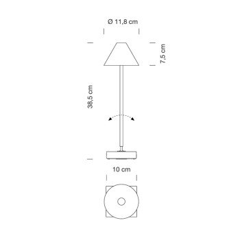 Specification Image for Santa & Cole Gira Mini Portable Lamp