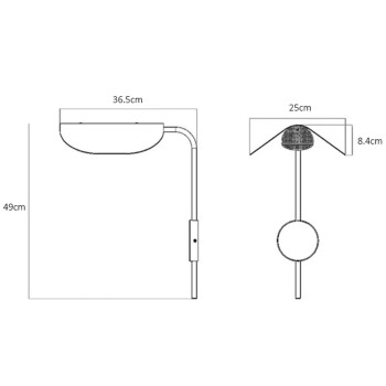 Specification Image for Audo Copenhagen Wing Wall Light
