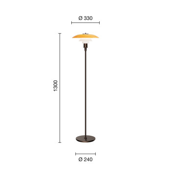 Specification image for Louis Poulsen PH 3½-2½ Floor Lamp Centenary Edition