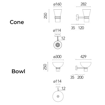Speciifcation Image for Flos Nocturne LED Wall / Ceiling Light