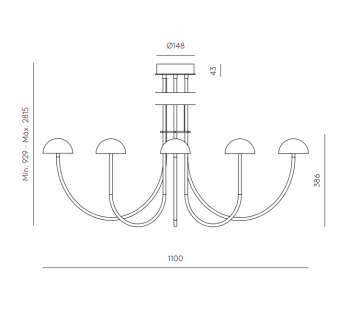 Specification Image for Aromas Del Campo Dussa Chandelier
