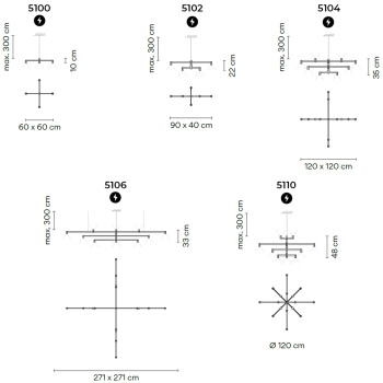 Specification Image for Vibia Nexum Volumetric LED Pendant Light