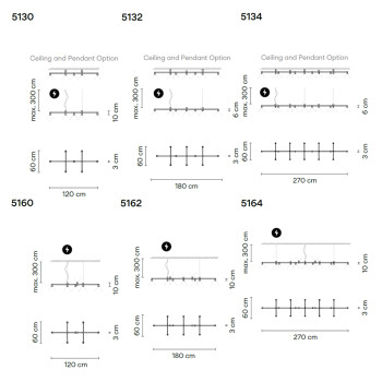 Specification Image for Vibia Nexum Rectangular LED Pendant  Ceiling Light