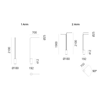Specification Image for Artemide Veil LED Floor Lamp