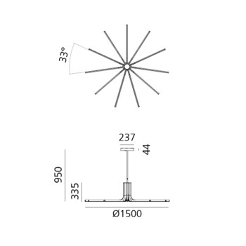 Specification Image for Artemide Veil LED Suspension Light
