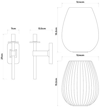 Specification Image for Astro Tacoma Single Tulip Wall Light