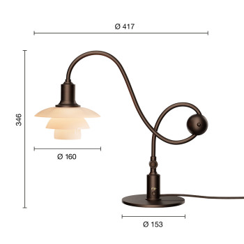 Specification Image for Louis Poulsen PH 11 Piano Limited Edition 2026 Table Lamp