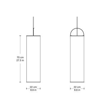Specification Image for Gubi Silk Lantern Pendant Light