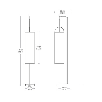 Specification Image for Gubi Silk Lantern Floor Lamp