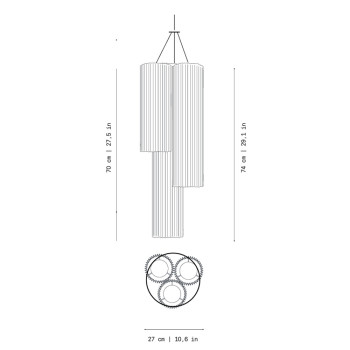 Specification Image for a-emotional light Núa Pendant Composition