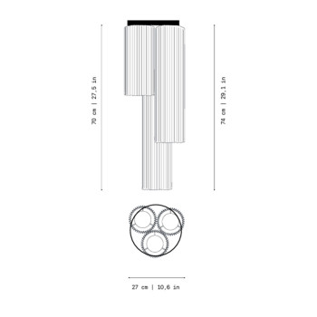 Specification Image for a-emotional light Núa Ceiling Light Composition