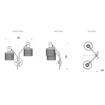 Specification Image for Bert Frank Riddle Double Wall Light