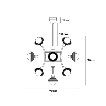 Specification Image for Bert Frank Eos 13-Light Chandelier