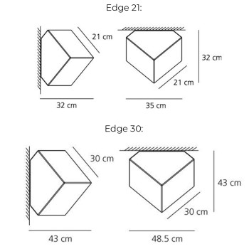 Specification Image for Artemide Edge 21 Wall/Ceiling Light