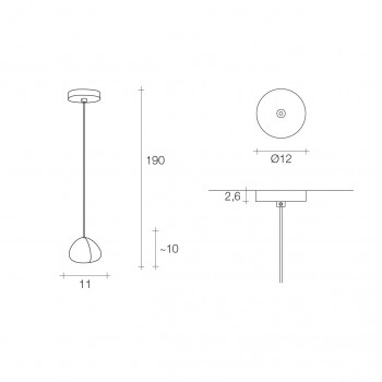 Specification Image for Terzani Mizu Singular Pendant