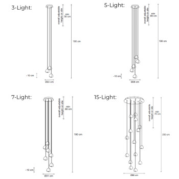 Specification Image for Terzani Mizu Multi Light Suspension