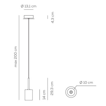 Specification image for Axolight Spillray Suspension Light
