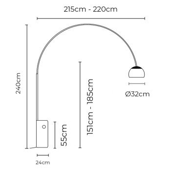 Specification Image for Flos Arco LED Floor Lamp