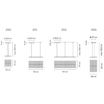 Specification Image for Vibia Rhythm Horizontal LED Suspension