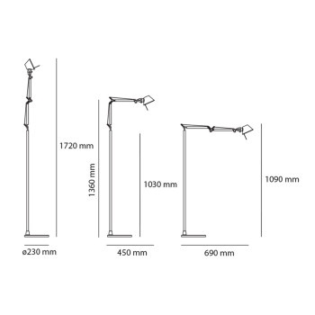 Specification Image for Artemide Tolomeo LED Floor Lamp