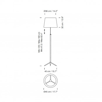 Specification image for Santa & Cole Pie de Salon G1 Floor Lamp