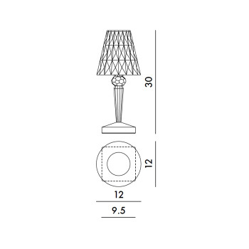 Specification Image for Kartell Battery LED Portable Light