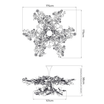 Specification Image for Porta Romana Ivy Shadow Chandelier