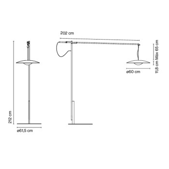 Specification Image for Marset Ginger XXL 60 LED Floor Lamp