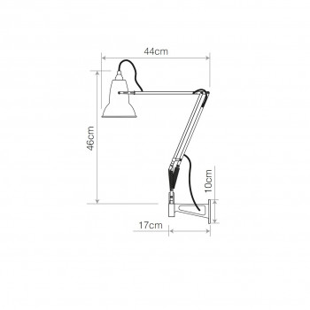 Specification Image for Anglepoise Original 1227 Lamp With Wall Bracket