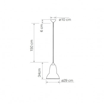 Specification Image for Anglepoise Original 1227 Brass Maxi Pendant