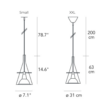 Specification Image for Fontana Arte Flute Magnum Suspension Light