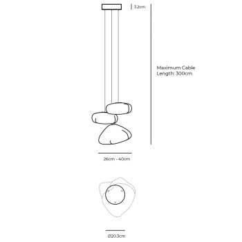 Specification Image for Bocci 73.3 Trio Pendant