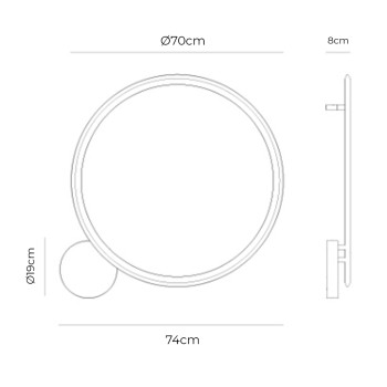 Specification Image for Artemide Discovery Wall Light LED