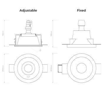 Specification Image for Astro Blanco Round Recessed Spotlight