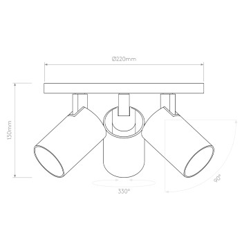 Specification Image for Astro Ascoli Triple Round Ceiling Light