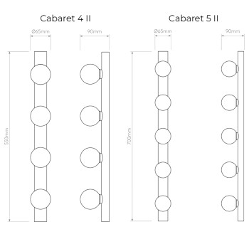 Specification Image for Astro Cabaret Bathroom Wall Light