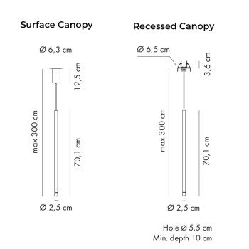 Specification Image for Axolight Virtus LED Suspension 