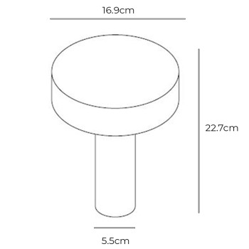 Specification Image for Davide Groppi PoPuP LED Portable Lamp