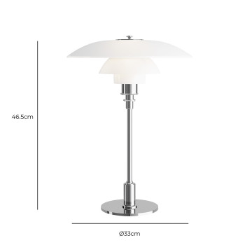 Specification Image for Louis Poulsen PH 3½-2½ Glass Table Lamp