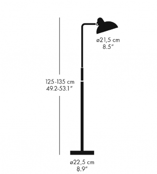 Specification Image for Fritz Hansen Kaiser Idell 6580 Luxus Floor Lamp
