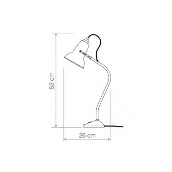 Specification Image for Anglepoise Original 1227 Mini Ceramic Table Lamp