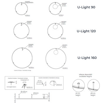 Specification Image for Axolight U-Light UL LED Wall Light