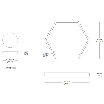 Specification Image for Resident Hex 750 LED Pendant