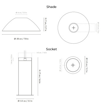 Specification Image for Ferm Living Collect High Socket Pendant Hoop