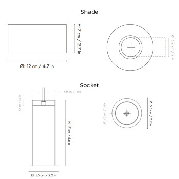 Specification Image for Ferm Living Collect High Socket Pendant Disc