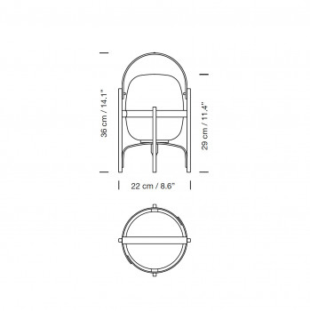Specification images for Santa & Cole Cestita Bateria LED Table Lamp