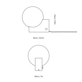 Specification Image for&Tradition Journey SHY1 LED Table/Wall Lamp