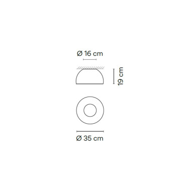 Specification Image for Vibia Duo Ceiling Dome LED Light