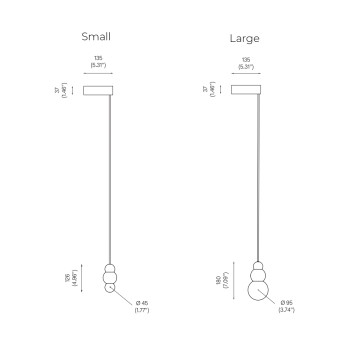 Specification Image for Michael Anastassiades Ball Light Wall Bracket Flex